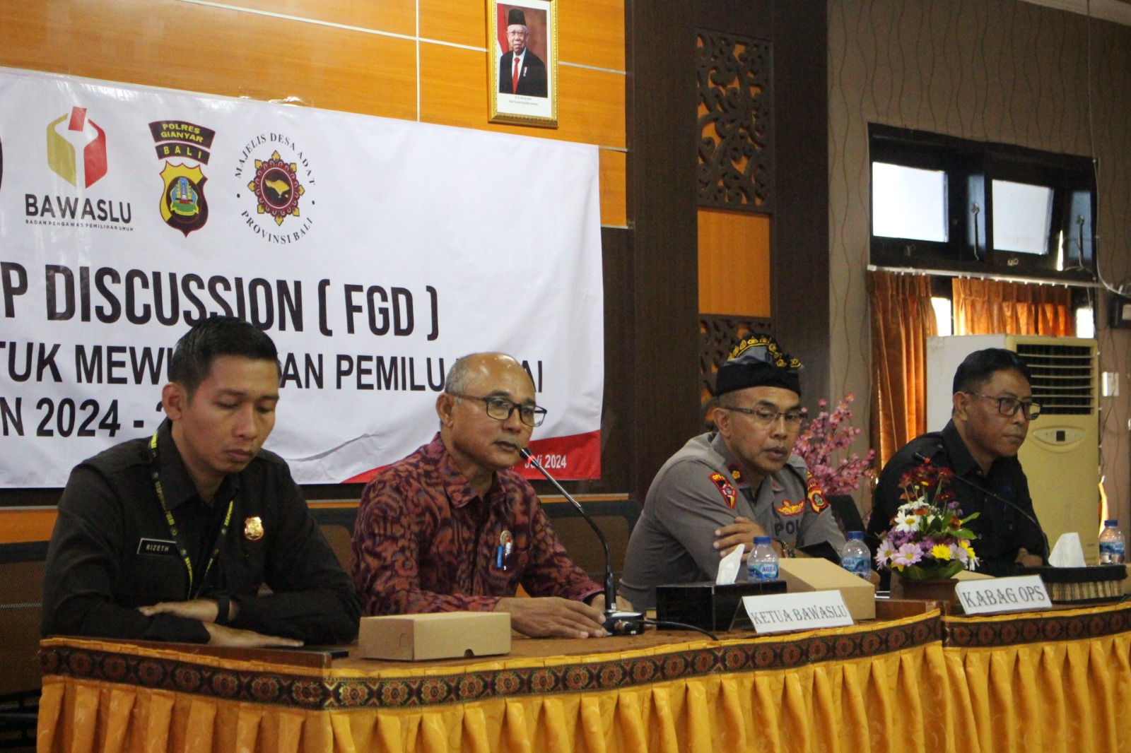 Hadiri FGD Polres Gianyar, Bawaslu Gianyar Sampaikan Komitmen Mengawasi Pilkada Secara Netral dan Profesional