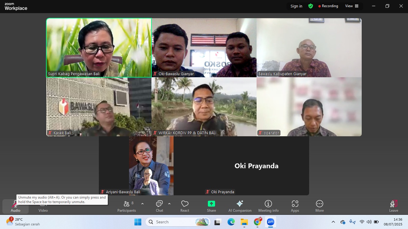 Bawaslu Provinsi Bali Laksanakan Monitoring dan Evaluasi Keterbukaan Informasi Publik di Bawaslu Kabupaten Gianyar