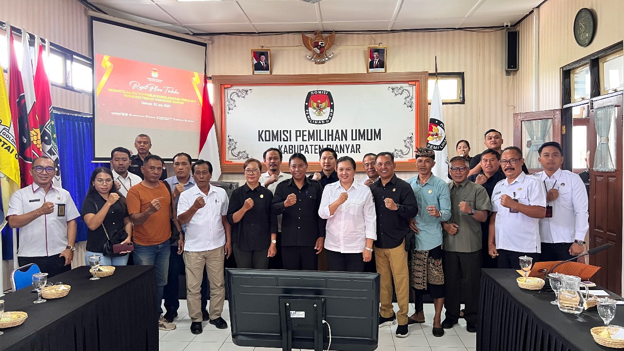 Bawaslu Gianyar Hadiri Rapat Pleno Terbuka Rekapitulasi PDPB Triwulan II Tahun 2025