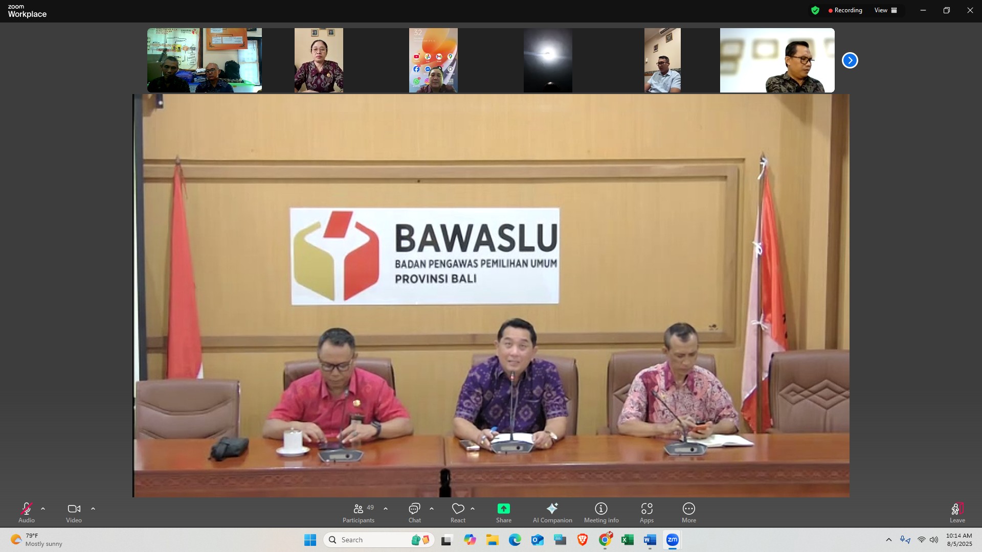 Rakor Pengutan Kelembagaan Bawaslu Se-Provinsi Bali, Suguna Tekankan Pentingya Rasa Nasionalisme.