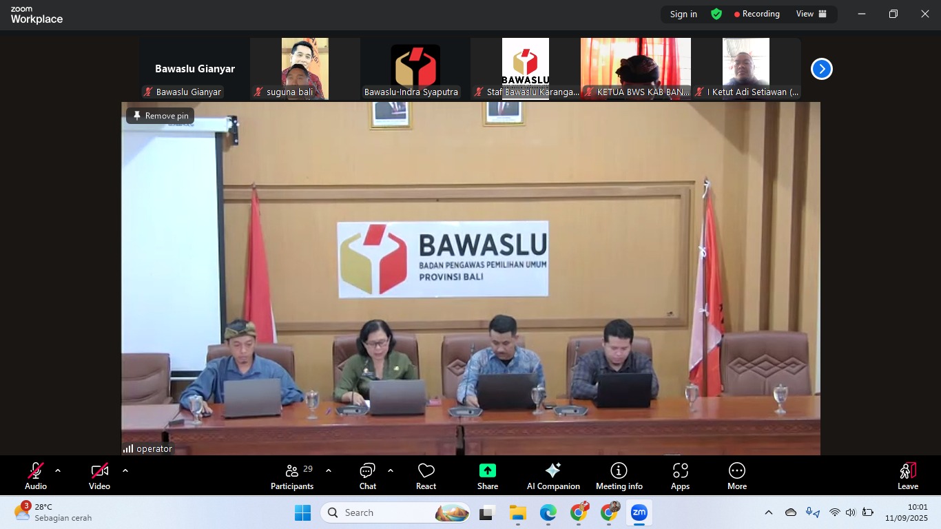 Bawaslu Bali Gelar Sosialisasi Satu Data, Perkuat Komitmen Pengelolaan Data Terintegrasi