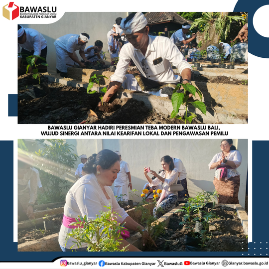 Bawaslu Gianyar Hadiri Peresmian Teba Modern Bawaslu Bali, Wujud Sinergi antara Nilai Kearifan Lokal dan Pengawasan Pemilu