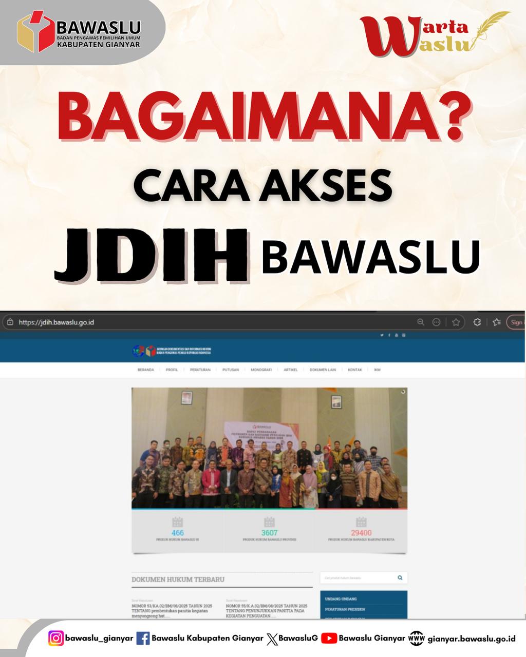 [Warta Waslu: Bagaimana Cara Mencari Produk Hukum Di JDIH Bawaslu?]