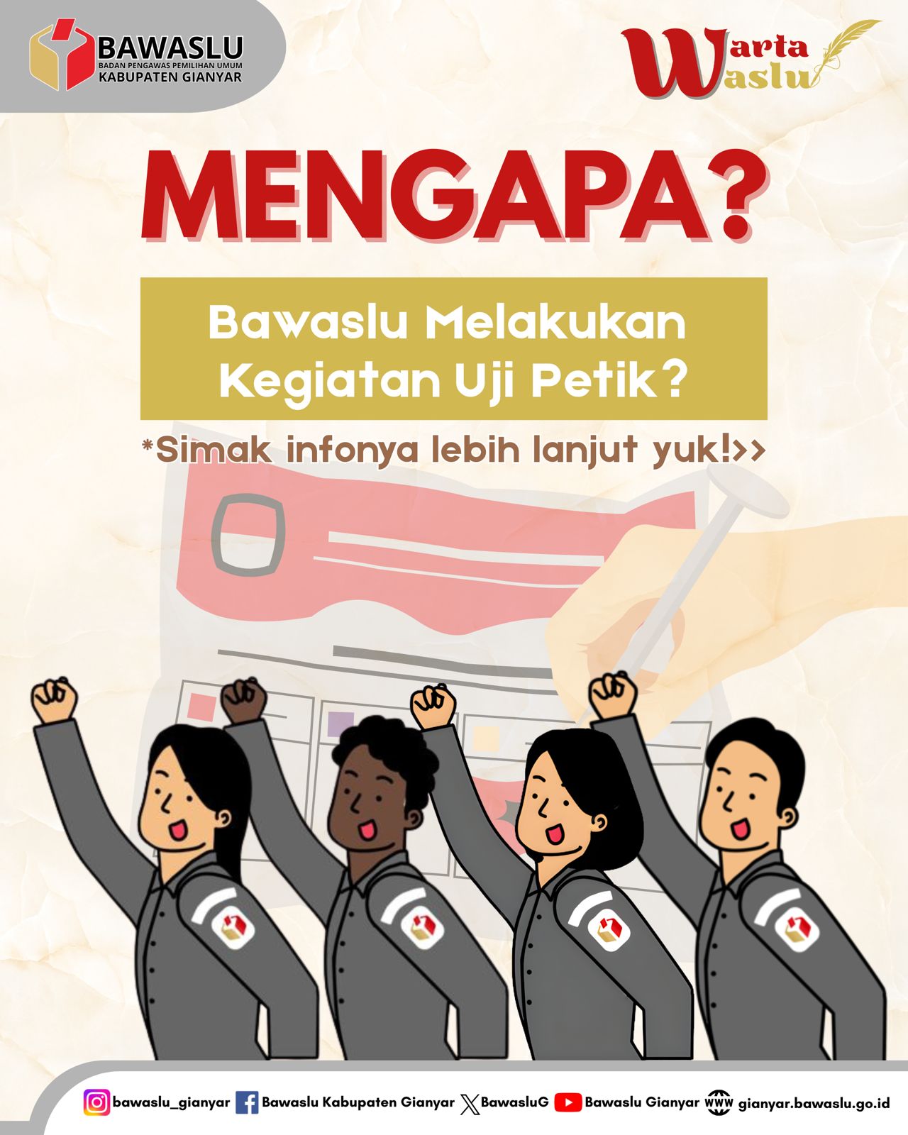 [Warta Waslu: Jangan Pandang Enteng! Bawaslu Lakukan Uji Petik Demi Akurasi Data Pemilih]