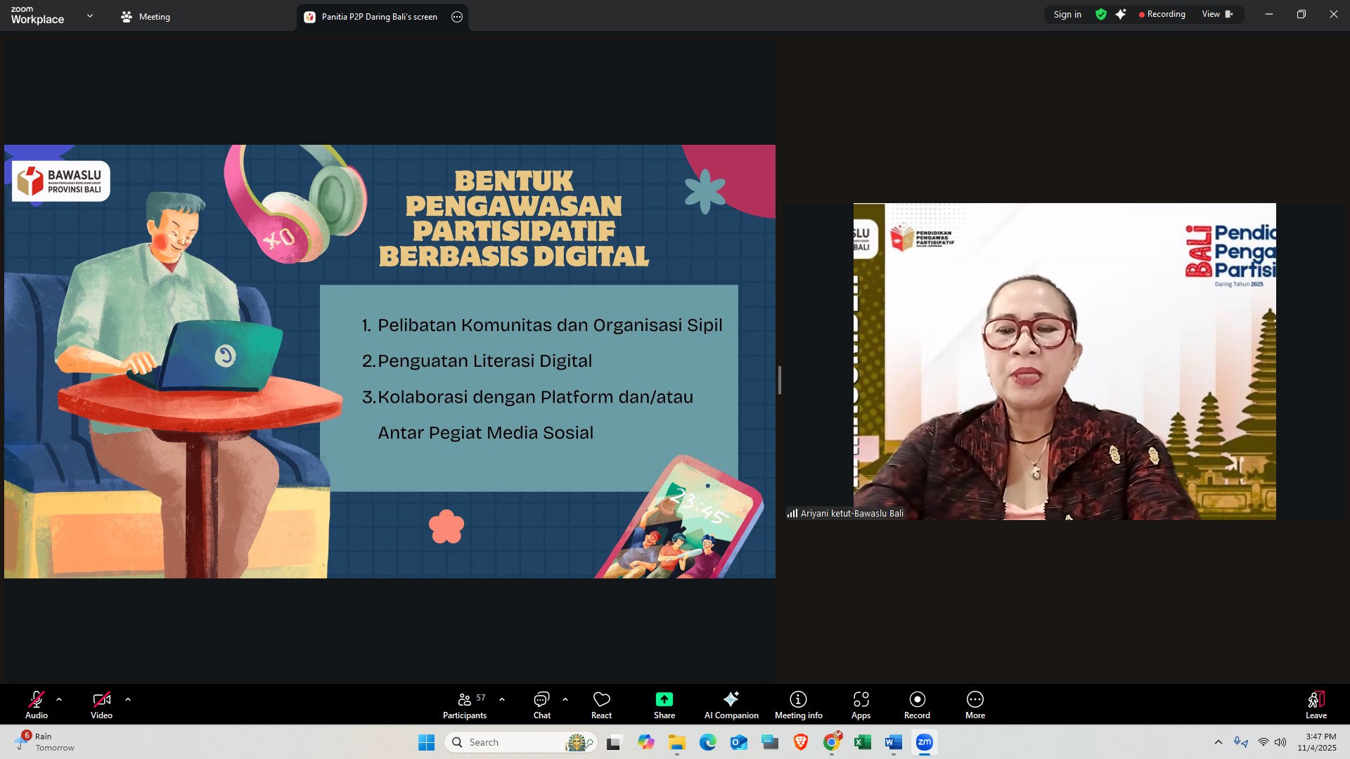 P2P Daring 2025 Bahas Strategi Digital dan Penguatan Jejaring Pengawas Pemilu