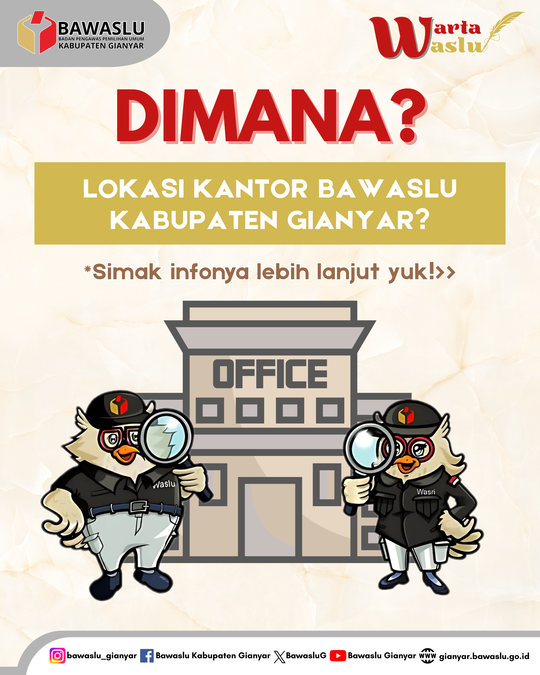 WARTA WASLU: Dimana sih Alamat Kantor Bawaslu Kabupaten Gianyar?