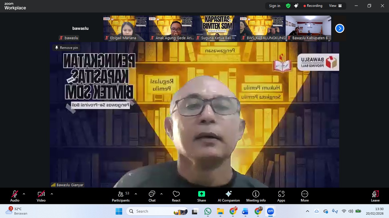 Perkuat Kelembagaan, Bawaslu Gianyar Ikuti Review Perencanaan Penganggaran Se-Bali.