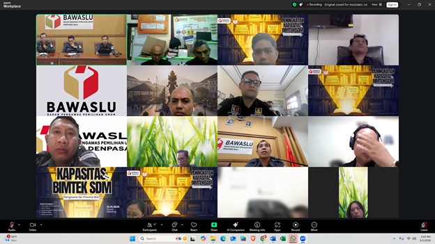 Perkuat Tata Kelola dan Akuntabilitas, Bawaslu Gianyar Ikuti Rapat Penguatan Kelembagaan Bawaslu Bali.