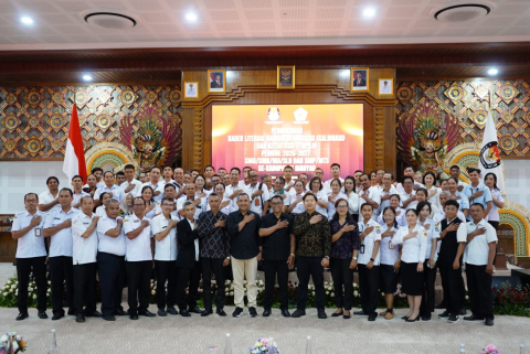 Hadir di Pengukuhan KALIBRASI 2026, Bawaslu Gianyar Teguhkan Sinergi Antarlembaga
