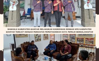 Momentum Hari Kebangkitan Nasional, Bawaslu Gianyar Koordinasi dengan KPU Terkait Persiapan PDPB