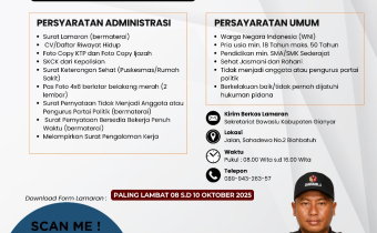 BAWASLU KABUPATEN GIANYAR MEMBUTUHKAN TENAGA ALIH DAYA SEBAGAI SATPAM SEBANYAK 1 (SATU) ORANG
