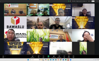 Perkuat Tata Kelola dan Akuntabilitas, Bawaslu Gianyar Ikuti Rapat Penguatan Kelembagaan Bawaslu Bali.